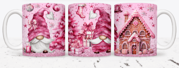 Pink Gnome Christmas Mug