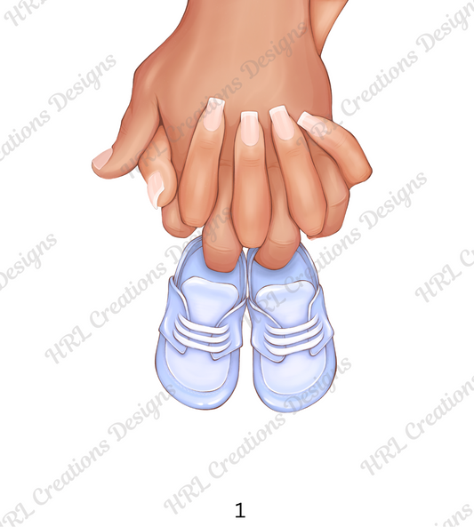 Hands and Baby Shoes Print