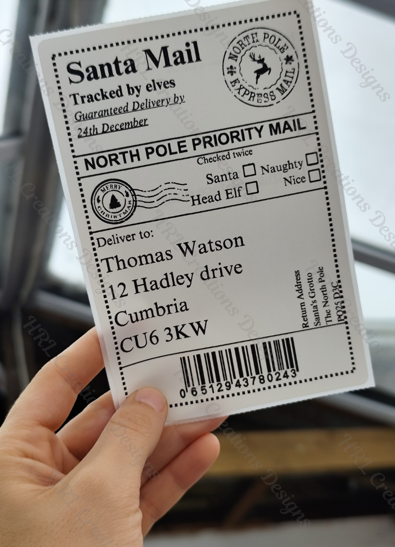 Santa Mail Postage label