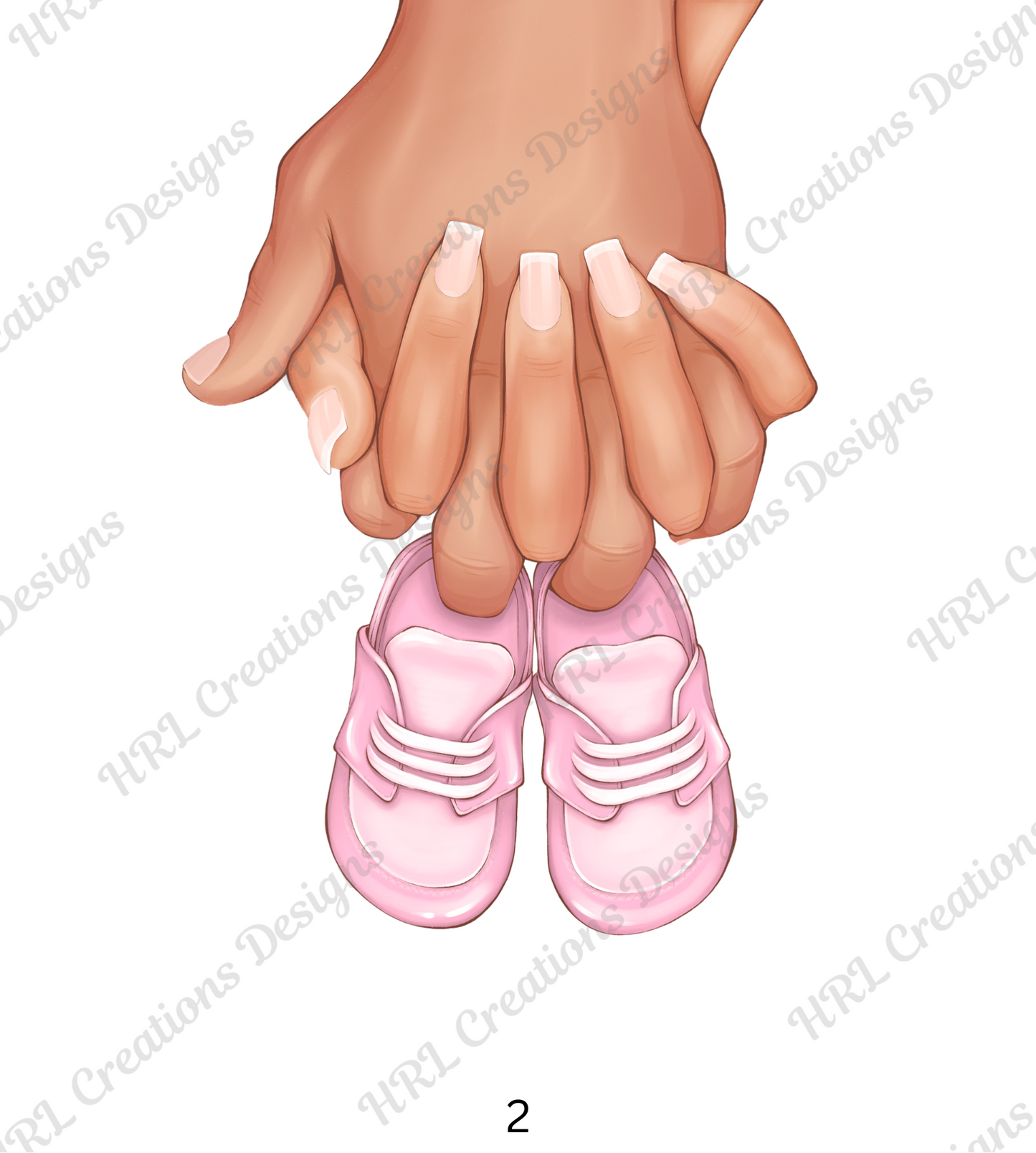 Hands and Baby Shoes Print