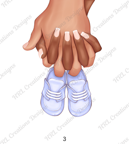 Hands and Baby Shoes Print