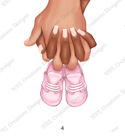 Hands and Baby Shoes Print