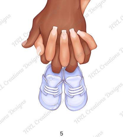 Hands and Baby Shoes Print