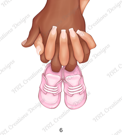 Hands and Baby Shoes Print