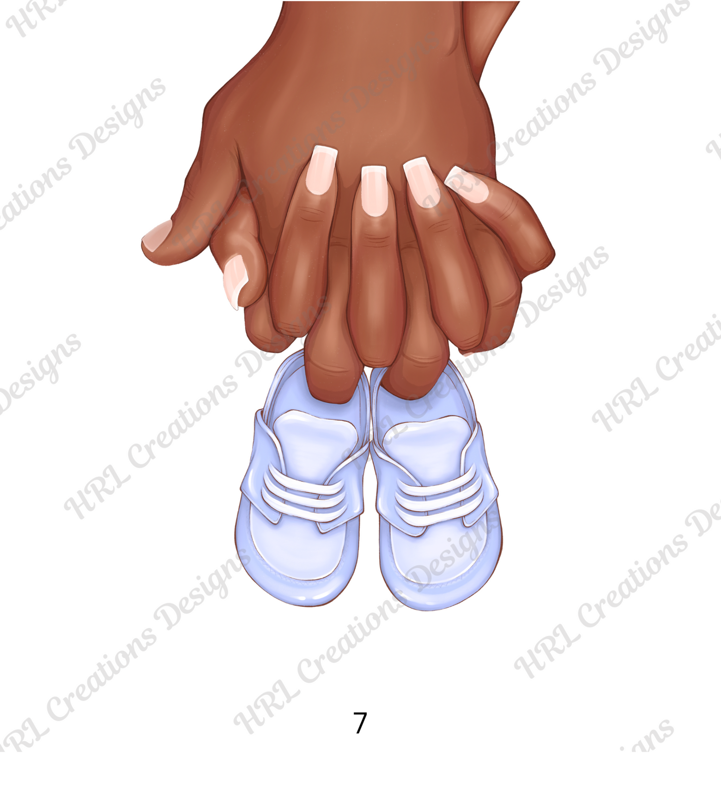 Hands and Baby Shoes Print
