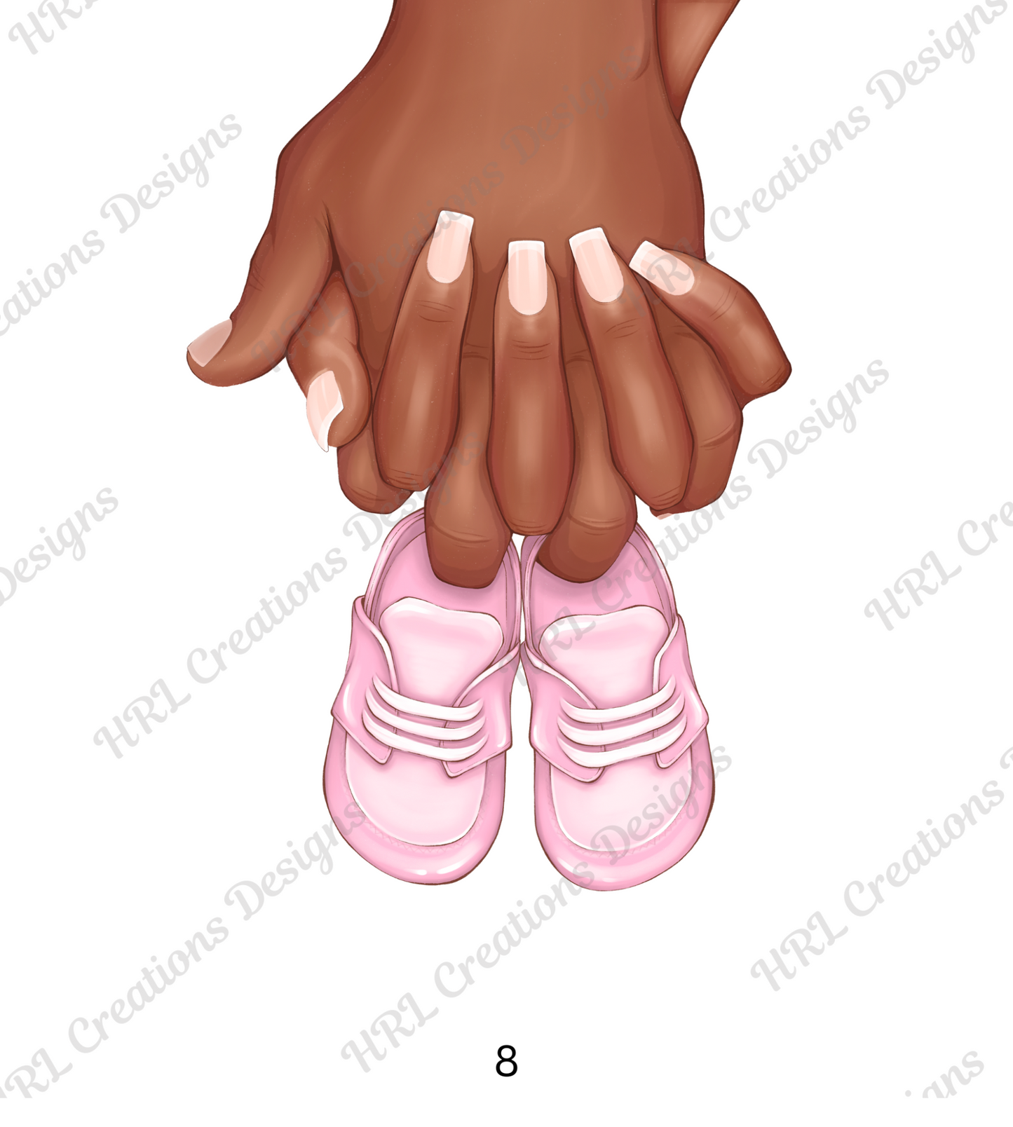 Hands and Baby Shoes Print